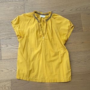Velvet Short Sleeve Preppy Top - small